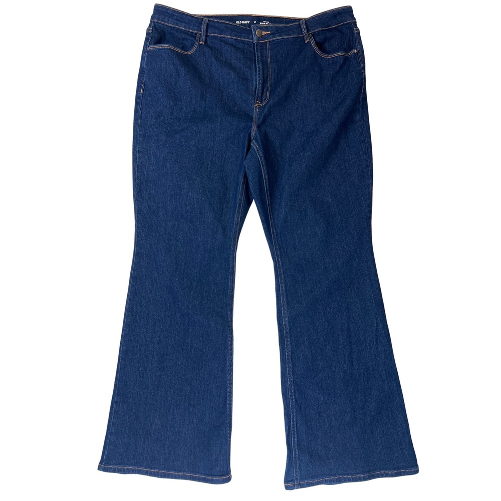 Old Navy High-Rise Wow Flare Jeans Womens Plus Size 18 Dark Wash Denim Pants